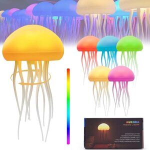 Rechargeable RGB Multicolor Smart Jellyfish Light Decors(1 set(Hanging & Base)